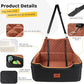 Dog Car Seat for Large/Medium Dog, Booster Seat for Dogs Under 55Lbs or 2 Small, Detachable and Washable Travel Pet Seat with Thick Cushion and Storage Pockets (Black/Brown)
