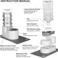 Sfozstra Large Dog Water Dispenser: 8L Automatic Stainless Steel White Water Feeder with Waterproof Pad - Raised Edge Water Dispenser for Dogs & Cats Easy Clean