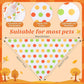 100 Pieces Fall Dog Bandanas Bulk Colorful Autumn Bandanas for Dogs with Polka Dot Stripe Wave Patterns for Pets Doggies Fall Autumn Thanksgiving Party Costume Accessories
