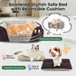 Miguel Washable Dog & Cat Bed with Removable Cushion for Medium & Small Dogs, Easy to Wash Pet Sofa Bed with Side Bolster, Dark Brown 25 Inch