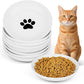Ceramic Cat Food Bowls - 8 Pack Shallow Plates for Wet Food, Whisker-Friendly Feeding Dish with Non-Slip Silicone Base, Microwave & Dishwasher Safe for Indoor Cats & Kittens