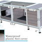 Rabbit Hutch Indoor Leakproof Bunny Cage Fir WoodenOutdoor Bunny House with Wire Floor Leakproof Plastic Tray (Grey)