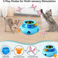 3in1 Interactive Cat Toys for Indoor Cats Rechargeable,Whack a Mole Cat Toy, Fluttering Butterfly, Track Balls, Automatic Kitten Toys Touch Activated, 2 Refill Feather