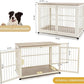 40 Inch Dog Crate Furniture for Large Medium Dogs, Wooden Heavy Duty Dog Kennel with Double Doors, Decorative Pet House Dog Cage Side End Table Indoor, Pet Cage Dog House, Beige