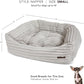 Jax & Bones Dog Napper - Luna Grey Machine Washable Bed for Dogs - Extra Heavy Duty Bolstered Sides - Small Grey Dog Mat | 24 x 21 Inches