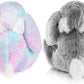 My OLi Bunny Stuffed Animal Pack of 2 Plush Rabbit 7in Stuffed Bunny with Floppy Ear Bedtime Friend Soft Toy Gifts for Girls Boys Kids, Gray & Rainbow