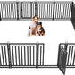 Dog Fence Outdoor Indoor, 32" Inch Height 16 Panels Dog Playpen for Large/Medium/Small Dogs Metal Dog Pen for Yard Camping and RV | Black-Silver