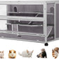 GUTINNEEN Guinea Pig Cages - Metal Iron Frame, Hamster Cage with Chew-Proof Aluminum Edges, Movable Small Animal Hideout with Leak-Proof Tray, White