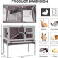 Guinea Pig Cage Indoor with Wheels Rabbit Hutch with Removable Proof Tray and Cool Zinc Plate Chew-Resistant Metal Frame Hamster Cage with Elevated Legs 36.6" L（Grey）
