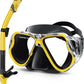 Greatever Dry Snorkel Set,Panoramic Wide View,Anti-Fog Scuba Diving Mask,Professional Snorkeling Gear