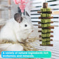 WDEFUN Natural Peach Wood Clover Cake Teeth Grinding Toy String - Rabbit Snack Chewing Toy, Safe and Durable Pet Teeth Grinding Rod, Caring for Dental Health