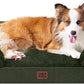EHEYCIGA Orthopedic Dog Beds for Large Dogs, Waterproof Memory Foam Large Dog Bed with Sides, Non-Slip Bottom and Egg-Crate Foam Pet Couch Bed with Washable Removable Cover, Dark Green