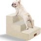 GGIB Dog Stairs for Small Dogs Pet Stairs for Sofa Couch Dog Ramp Pet Steps with Removable Washable Cover, Beige, 13" H, 3-Step
