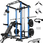 RitFit Multi-Function Squat Rack Power Cage PPC03 with Cable Crossover System, 1000LBS Capacity Power Rack and Packages with Optional Weight Bench, Barbell Weight Set, for Garage Workout & Home Gym