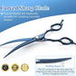 7 inch Matte Blue Curved Dog Grooming Scissors Professional 440C Stainless Steel Dog Shears Smooth Cutting Comfortable Grip and Easy to Use for Groomers and Home Use