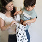 Tiny Twinkle Mess-Proof Waterproof Wet Dry Bag | 2-Pack Reusable Wet Bags for Swimsuits & Baby Clothes | Leakproof Wet Bag for Travel & Diaper Changes for Baby (Black, White)