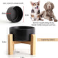Petygooing 28 OZ Black Elevated/Raised Ceramic Dog Bowl for Small and Medium Breeds, Dog Food Water Dish with Stand,Pet Feeding Bowl with Anti Slip Rubber for Cats Small and Medium Dogs (3.6 Cups)