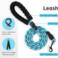 IVY&LANE No Pull Dog Harness for Large Dogs, Dog Vest Harness with Leash, Safety Belt and Storage Strap, Fully Adjustable Harness, 360° Reflective Strip, Soft Handle (Blue,XL)