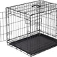 Amazon Basics Durable,Foldable Metal Wire Dog Crate with Tray, Double Door, Divider, 24 x 18 x 20 in, Black