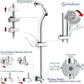 High Pressure Handheld/Rain 82-mode 3-way Shower Head Combo with 25.75" Adjustable Drill-free Stainless Steel Slide Bar, Pet & Tub Power Wash and Anti-clog Nozzles, with 5ft Hose - Polished Chrome