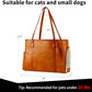 Stylish Dog Purse Carrier, Leather Pet Carrier Bag for Small Dogs Cats Puppy, Airline Approved Soft-Sided Carrier Brown