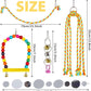 8 pcs Bird Toys for Parakeets with Colorful Ladder Hammock Bird Cage Accessories Bird Perch Stand Chewing Toys Hanging Bell Parrot
