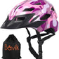 Kids Bike Helmet,Bavilk Kids Boys Girls Bike Helmets with LED Light Detachable Visor Children Youth Teen Multi-Sport for Skating Cycling Scooter Skateboard Adjustable & Lightweight 19.7"-22.4"