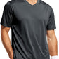 MIER Men's Quick Dry Workout Shirts Moisture Wicking Running Athletic Performance T-Shirts Recycled Polyester Top Tee