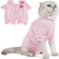 Breathable Cat Recovery Suit for Female/Male, Anti-Licking Kitten Onesie - Cat Surgery Pajamas with Sleeve After Spay, Prevent Shedding, Abdominal Wounds, Skin Diseases or E-Collar Alternative