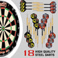 Vapor 180 Bristle Dartboard Staple Free Bullseye Steeltip Darts Extra Flights