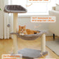 Cat Tree 28", Cat Scratching Post with 15.7" Large Cat Hammock Bed for Indoor Small Cats, Grey