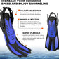 Odoland Kids Snorkeling Packages Snorkel Set, Dry Top Snorkel Mask with Adjustable Swim Fins for Boys and Girls Age 7-14