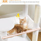Cat Tree for Large Cats with Metal Plush Big Hammock, 56.3" Cat Tower for Indoor Cats with 2 Door Condo House, 6-Tier Cat Shelves with Scratching Posts and Large Top Perch, Cream White