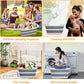 Collapsible Pet Bathtub, 7.1 Gal (27L) - Foldable Bathing Tub with Drain Plug for Dogs & Cats Under 30 lbs - Multi-Use as Laundry Basket, Storage Organizer, Camping Sink (Grey)