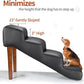 Senneny Black Faux Leather Dog Stairs, for Pets up to 150 lbs, Waterproof, Scratch Resistant Pet Steps/Stairs with High Density Foam and Detachable Wooden Legs, Black, 4 Step