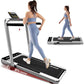 Treadmill for Home Office with Incline, 2-in-1 Portable Walking Pad with 330LBS Weight Capacity, 2.5HP Folding Treadmills with Gesture Sensing Control and Led Display