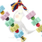 2 Pack Bird Chewing Toy, Colorful Parrot Beak Grinding Calcium Stone with Bells, Cage Accessories for Cockatiels Parakeets Parrots Budgies Lovebirds Rat Hamster Chinchilla Rabbit Bunny African Grey