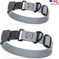 Dogline Biothane Waterproof Dog Collar with Herm Sprenger Black Stainless Steel Quick Release Buckle – Heavy Duty Tactical Durable Collar for Dogs – Comfortable and Safe Pet Collar W3/4" L12-19 Gray