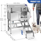 Stainless Steel Dog Washing Station, Pet Grooming Tub W/Storage Stairs, Faucet & Showerhead & Soap Holder Dog Bathtub for Large & Medium & Small Pets,34" R-RAMP