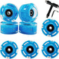 FREEDARE Roller Skate Wheels 54mm/58mm and Bearings Indoor Outdoor Luminous Light Up 83A with T Tools for Double Row Skating and Skateboard (8 Pack)