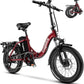 Folding Electric Bike for Adults with Peak 1000W Motor, 48V 20AH Battery up to 30MPH 80 Miles, 20" Fat Tire All Terrain Ebike, Front Suspension 7-Speed Commuter E Bike, Step-Thru, UL Certified