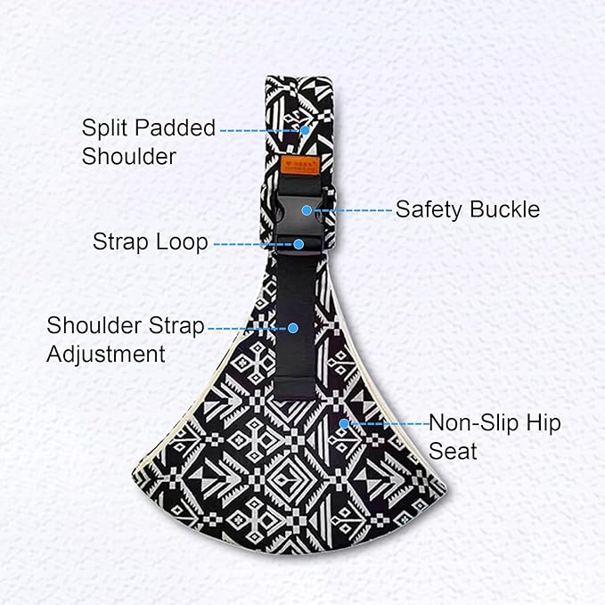 Baby Sling Carrier Newborn to Toddler Adjustable One-Shoulder Design with Hip Seat Support, Labor-Saving Baby Wraps Carrier 10-30 lbs(Heart)