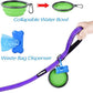 PetBonus Double Dog Leash, No Tangle Dual Leash, Reflective Walking Training Lead, 4 Comfortable Padded Handles for 2 Dogs with Collapsible Bowl and Waste Bags (Purple, Large)