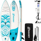 Inflatable Paddle Board,Stand Up Paddle Board Set, Extra Wide SUP Board with Removable Fin, Floating Paddle, Hand Pump, Waterproof Phone Pouch,Traveling Board