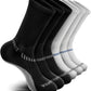 BULLIANT Compression Socks for Men 6Pairs, Athletic Crew Socks Cushioned For Men Sports Running-Arch Support