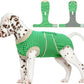 FUAMEY Dog Recovery Suit Male,Dogs Surgery Neuter Suits Puppy Spay Shirts for Female Protect Dog's Skin Anti Licking Abdominal Wounds Doggie Onesie Pet Bodysuit Alternative to Cone Green Stripes S