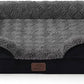 Bedsure Orthopedic Dog Bed Medium Size Dogs - Washable Medium Dog Cat Bed Waterproof, Comfort Pet Couch Sofa with Washable Removable Cover, Pets Bed with Nonskid Bottom, Plush-Black, 28"
