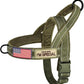 Forestpaw No Pull Dog Harness - Soft Flannel Padded Tactical Dog Vest Harness with Quick Release Buckle, Adjustable Reflective Pet Harness for Small Medium Dogs Walking Training,Green S