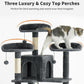 Made4Pets Tall Cat Tree, 80" Cat Tree Tower for Indoor Cats Large Adult, Modern Cat Tower with Scratching Post, Cozy Hammock, 3 Perches and 2 Condos, Sturdy and Fluffy, Dark Gray