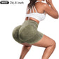 CHRLEISURE Women's 4 Packs Workout Gym Shorts, High Waisted Butt Lifting Scrunch Butt Seamless Booty Shorts
